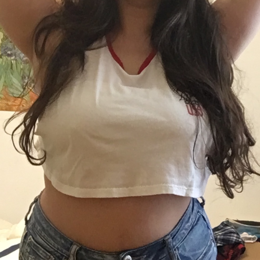 White crop top